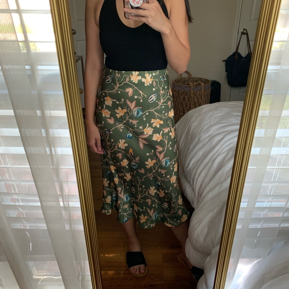 Urban Outfitters Midi Satin Skirt, XS